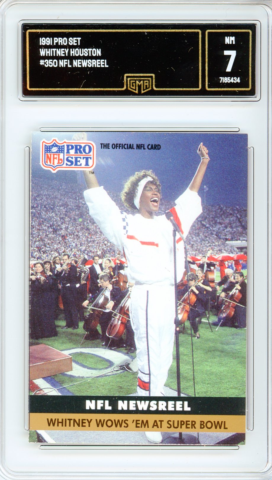 1991 Pro Set Whitney Houston #350 NFL Newsreel GMA 7