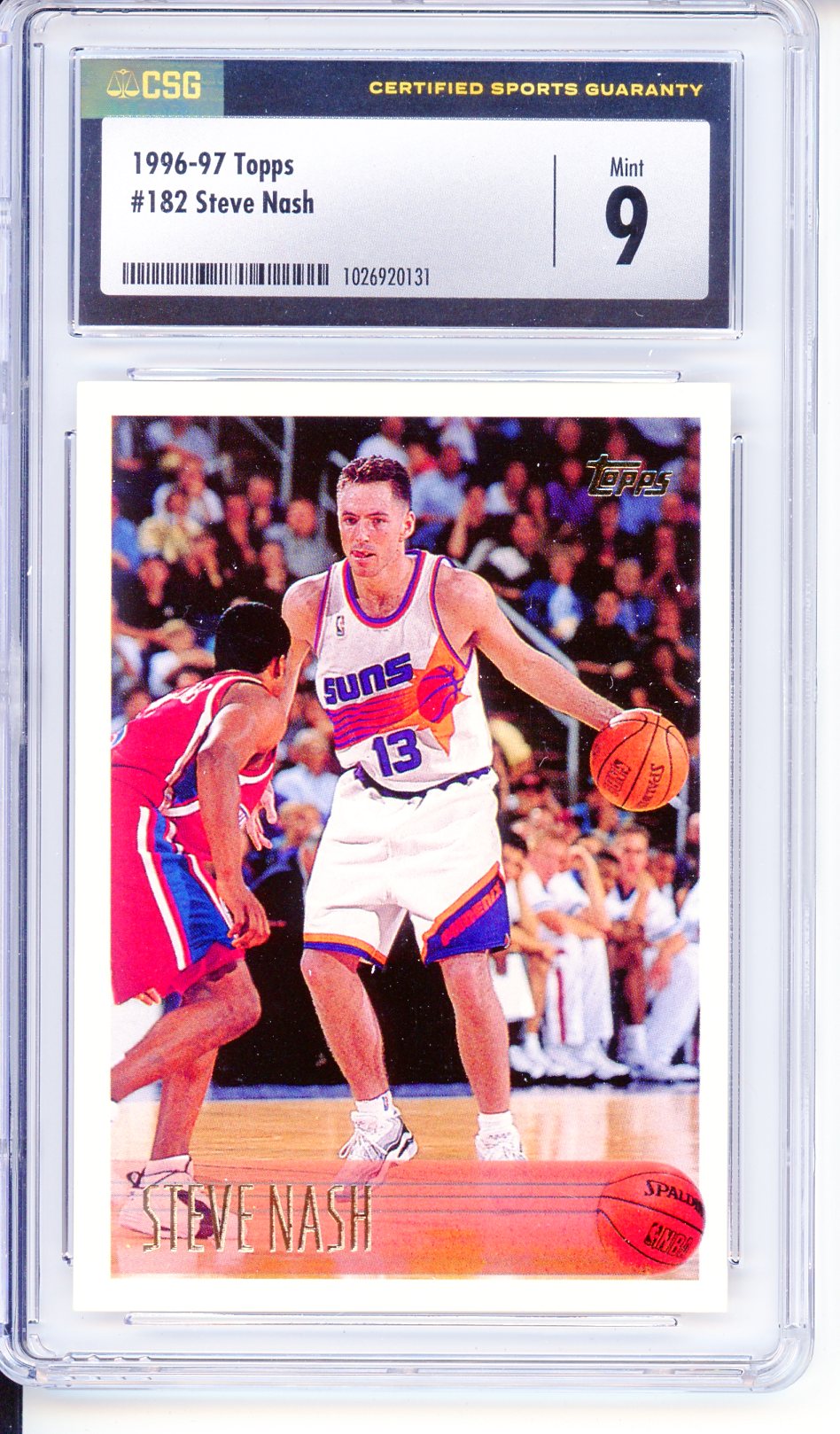 1996-97 Topps #182 Steve Nash Rookie Card CSG 9