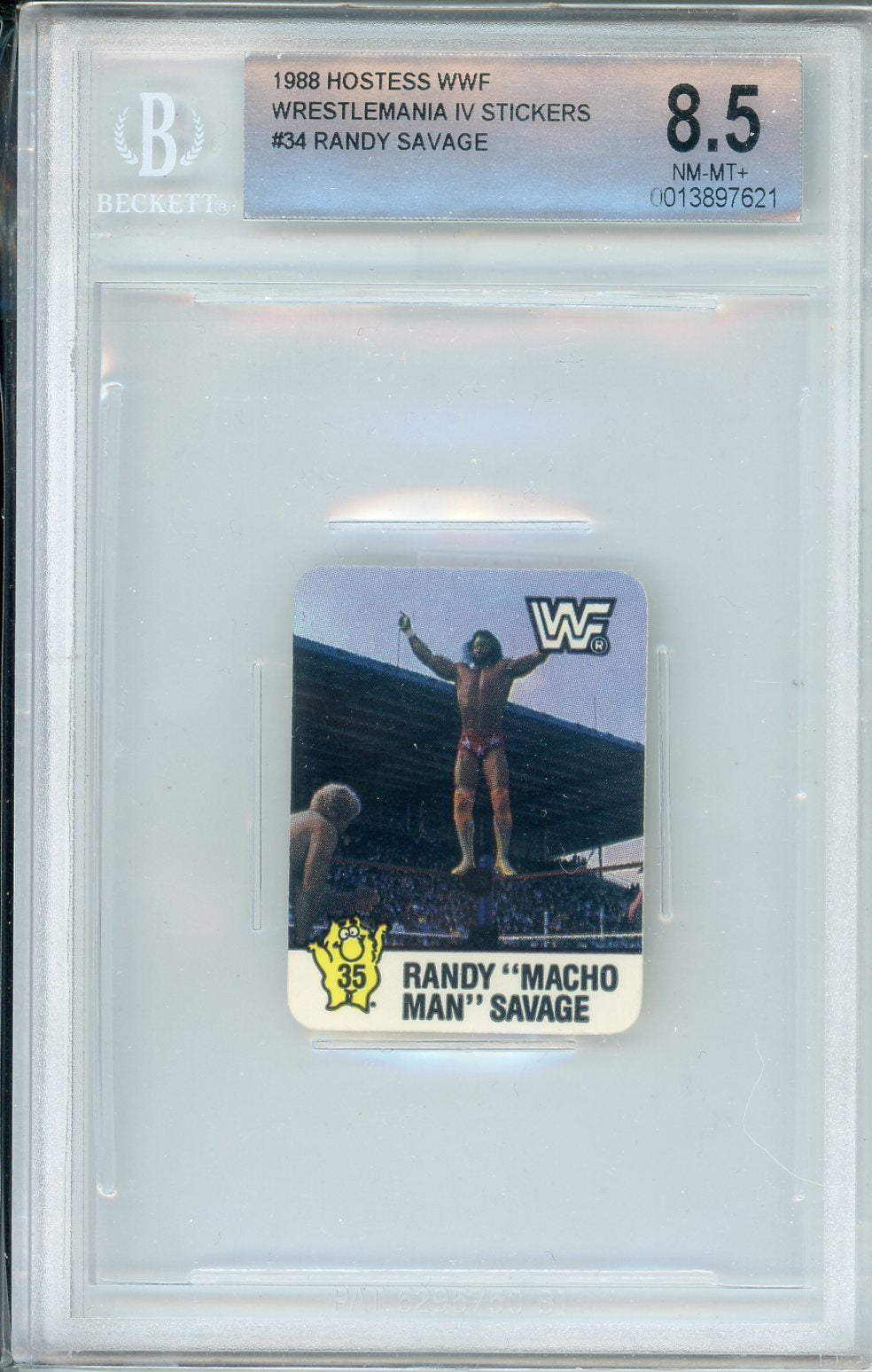 1988 Hostess WWE Wrestlemania IV Stickers #34 Randy Savage Rookie