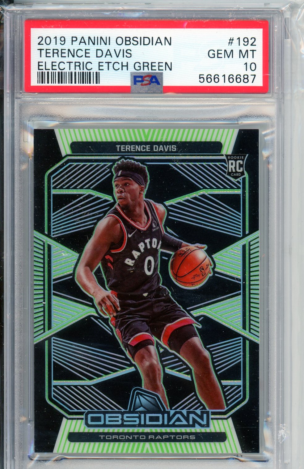 2019 Panini Obsidian Terence Davis Electric Etch Green Rookie Card PSA 10
