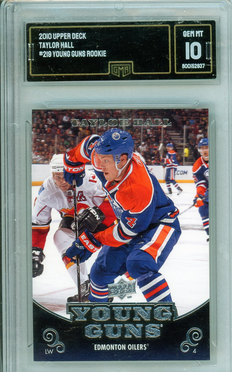 2010 Upper Deck Taylor Hall #219 Young Guns Rookie Card GMA 10