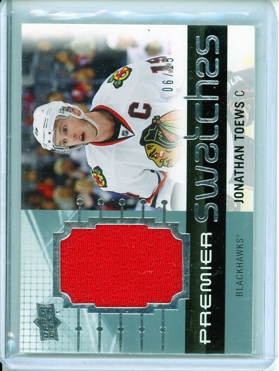 2016/17 Upper Deck Premiere Swatches Jonathan Toews Jersey Card /25
