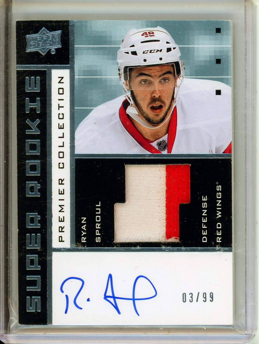 2014/15 UD Premier Collection Ryan Sproul Super Rookie Patch Auto