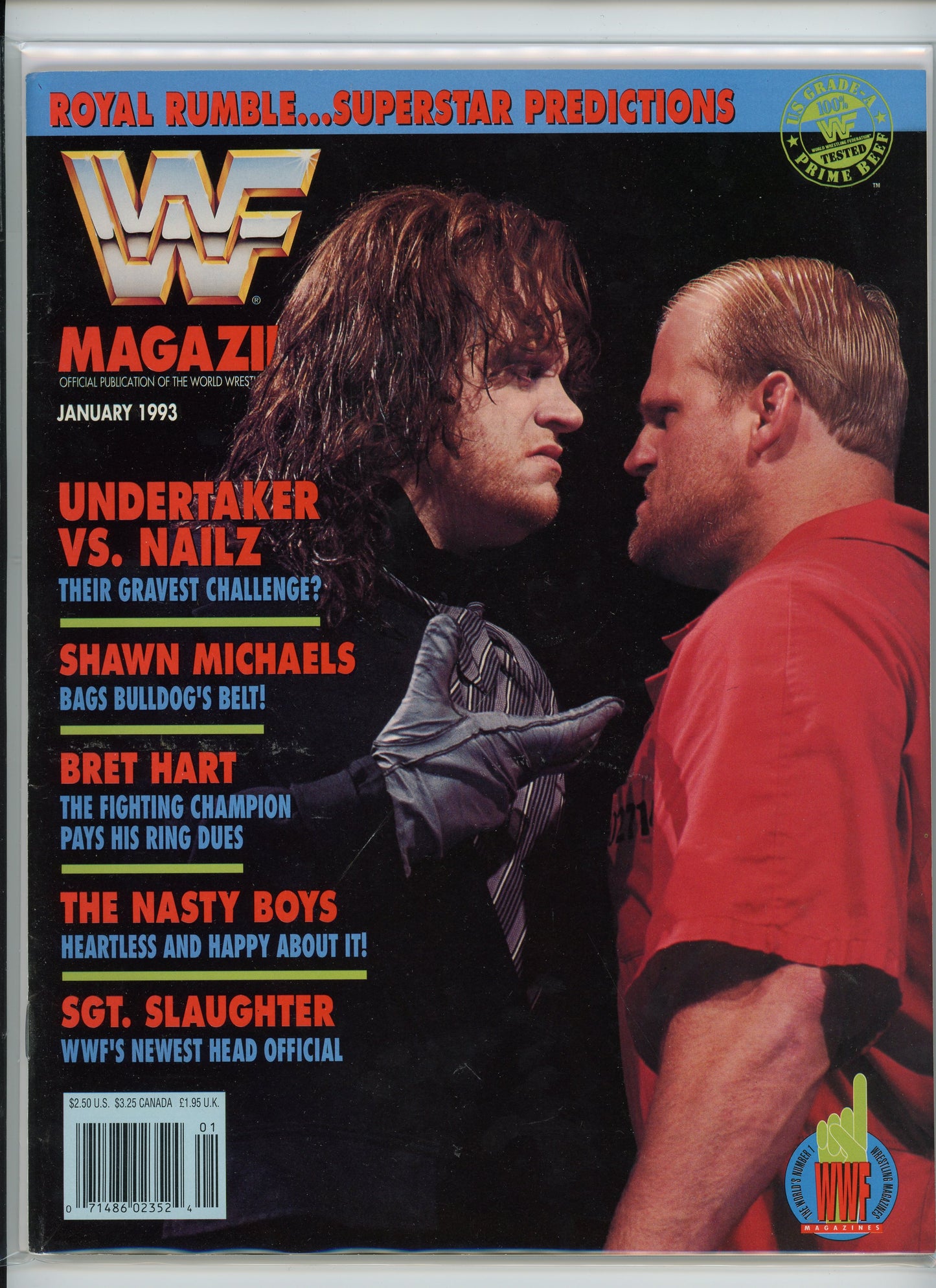 WWF Wrestling Magazine (January 1993) Undertaker, Nailz