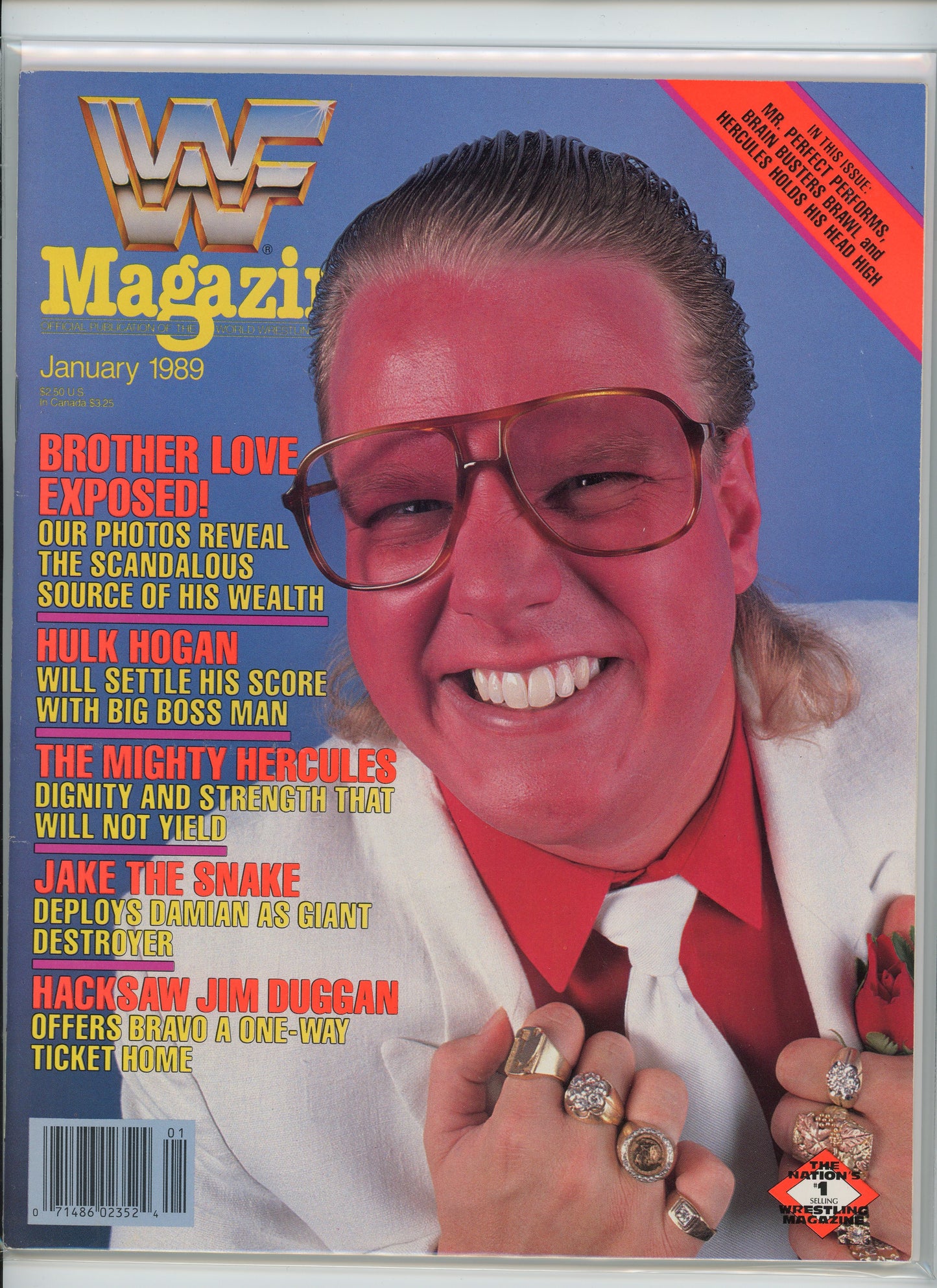 WWF Wrestling Magazine (January 1989) Brother Love, Hulk Hogan