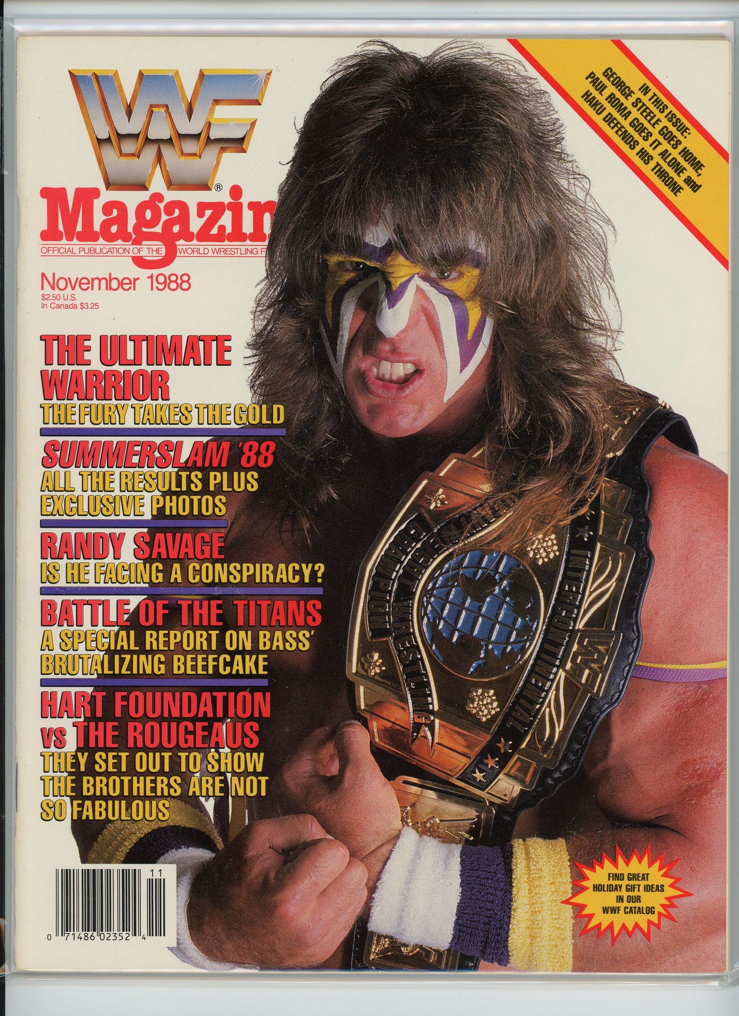 WWF Magazine November 1988 The Ultimate Warrior