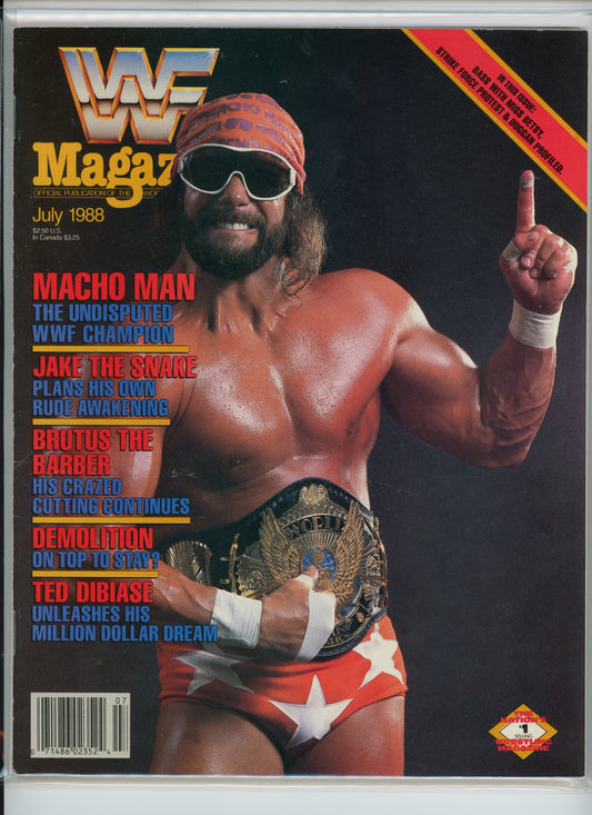 WWF Magazine (July 1988) Macho Man Randy Savage 1st World Title
