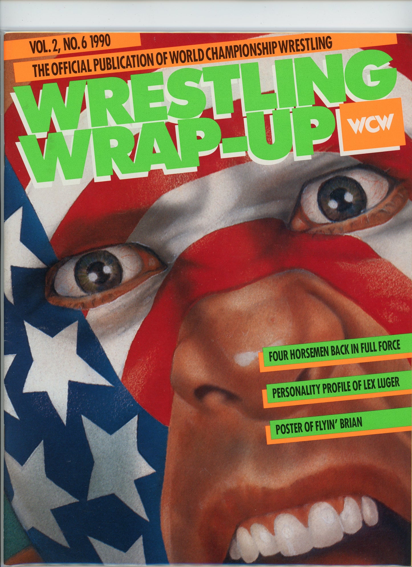 WCW Magazine Wrestling Wrap-Up Vol. 2 No. 6 1990 Rare!