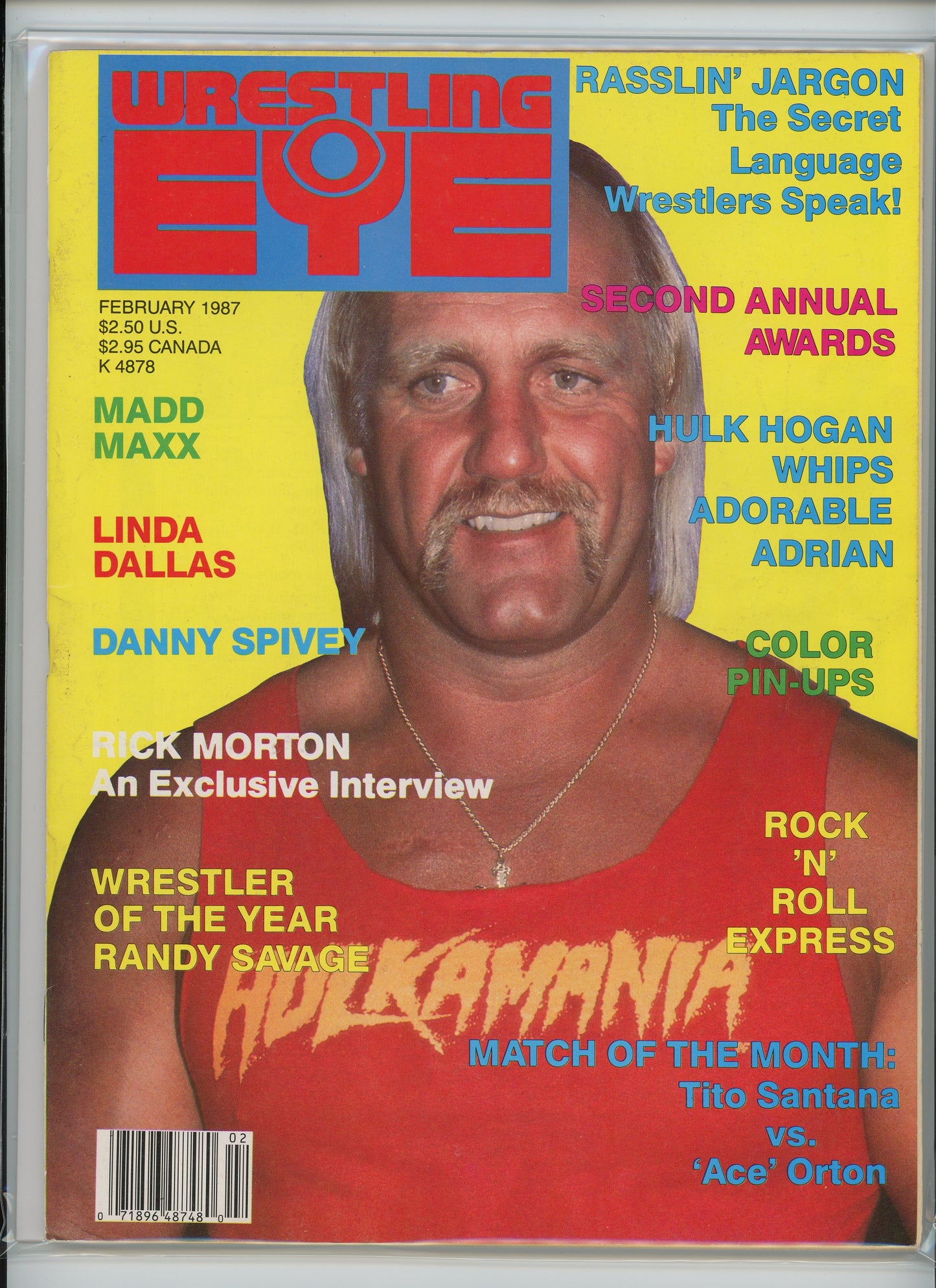 Wrestling Eye Magazine (February 1987) Wrestler of the Year Hogan