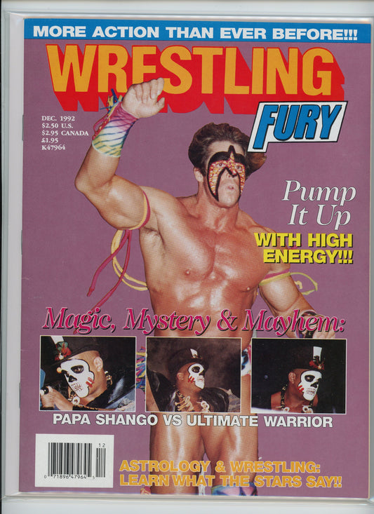 Wrestling Fury Magazine (December 1992) Papa Shango, Ultimate Warrior