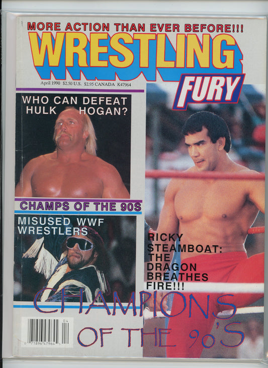 Wrestling Fury Magazine (April 1990) Champions of the 90's