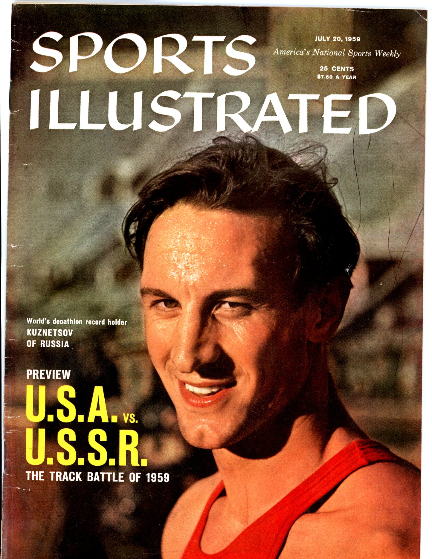 Sports Illustrated Vintage Magazine Rare Newsstand Edition (July 20, 1959) USA/USSR