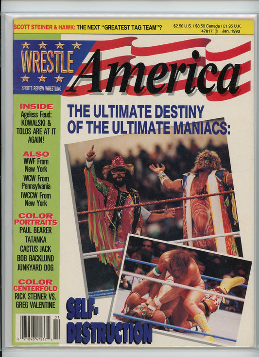 Wrestle America Magazine (January 1993) Rick Steiner, Greg Valentine