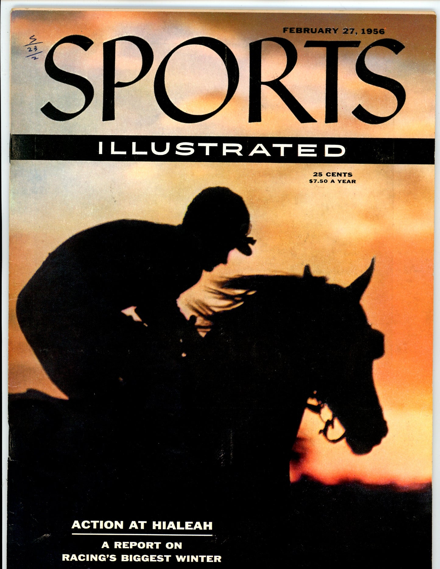 Sports Illustrated Vintage Magazine Rare Newsstand Edition (February 27, 1956) Horse Racing