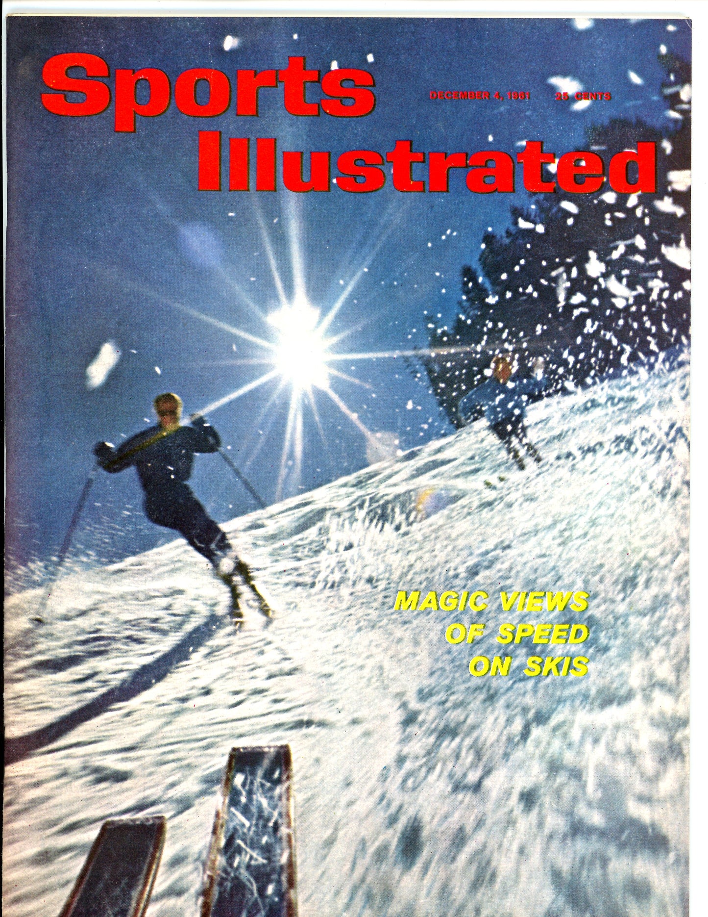 Sports Illustrated Vintage Magazine Rare Newsstand Edition (December 4, 1961) Skiing