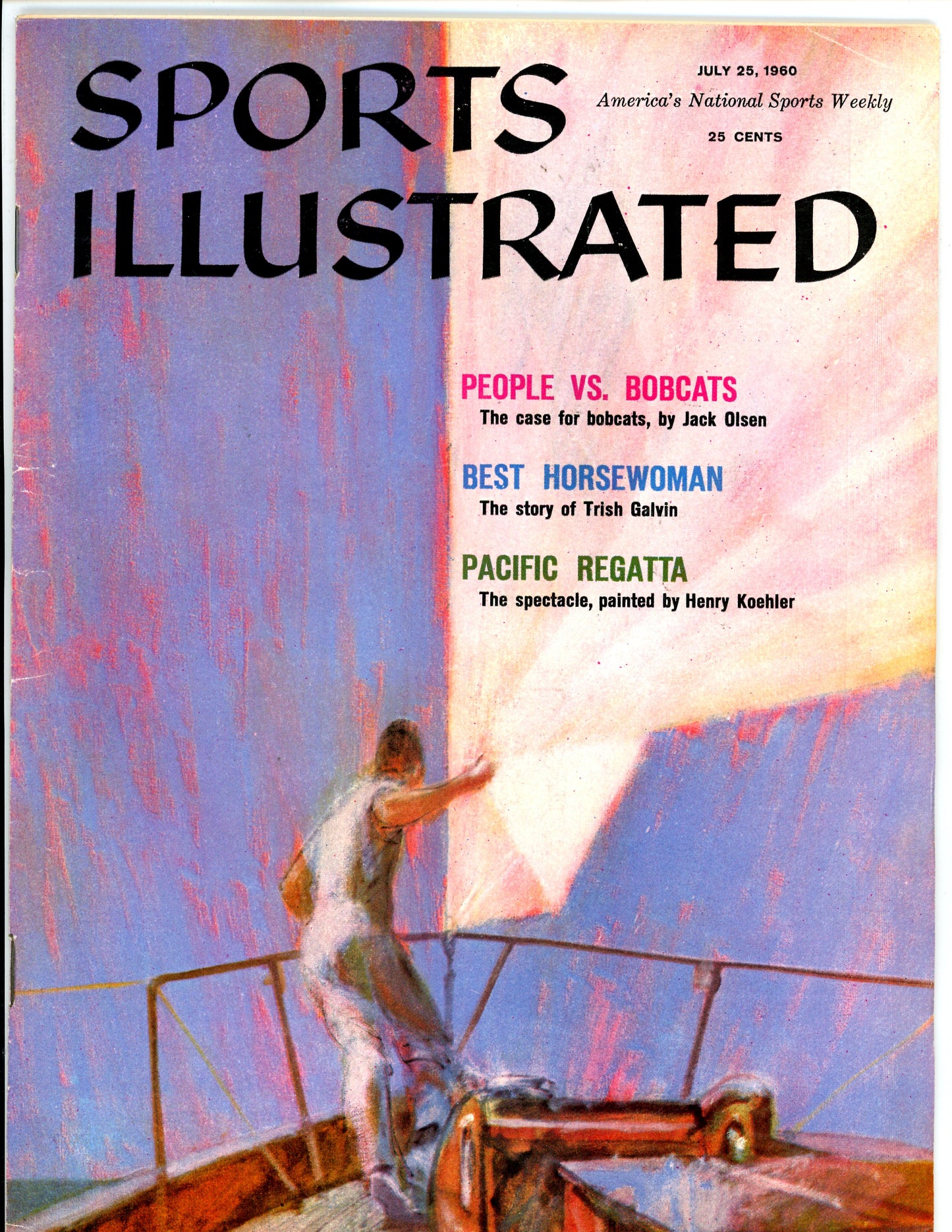 Sports Illustrated Vintage Magazine Rare Newsstand Edition (July 25, 1960) Sailing, Boating