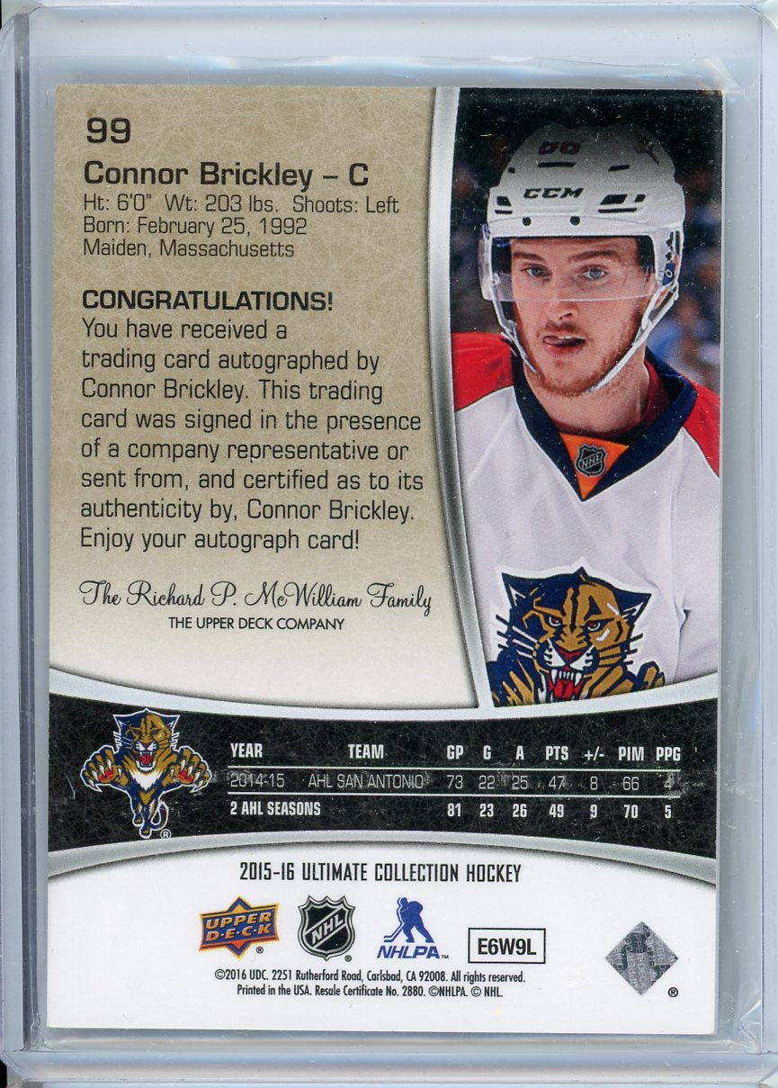 2014/15 Ultimate Rookies Connor Brickley Autograph Card