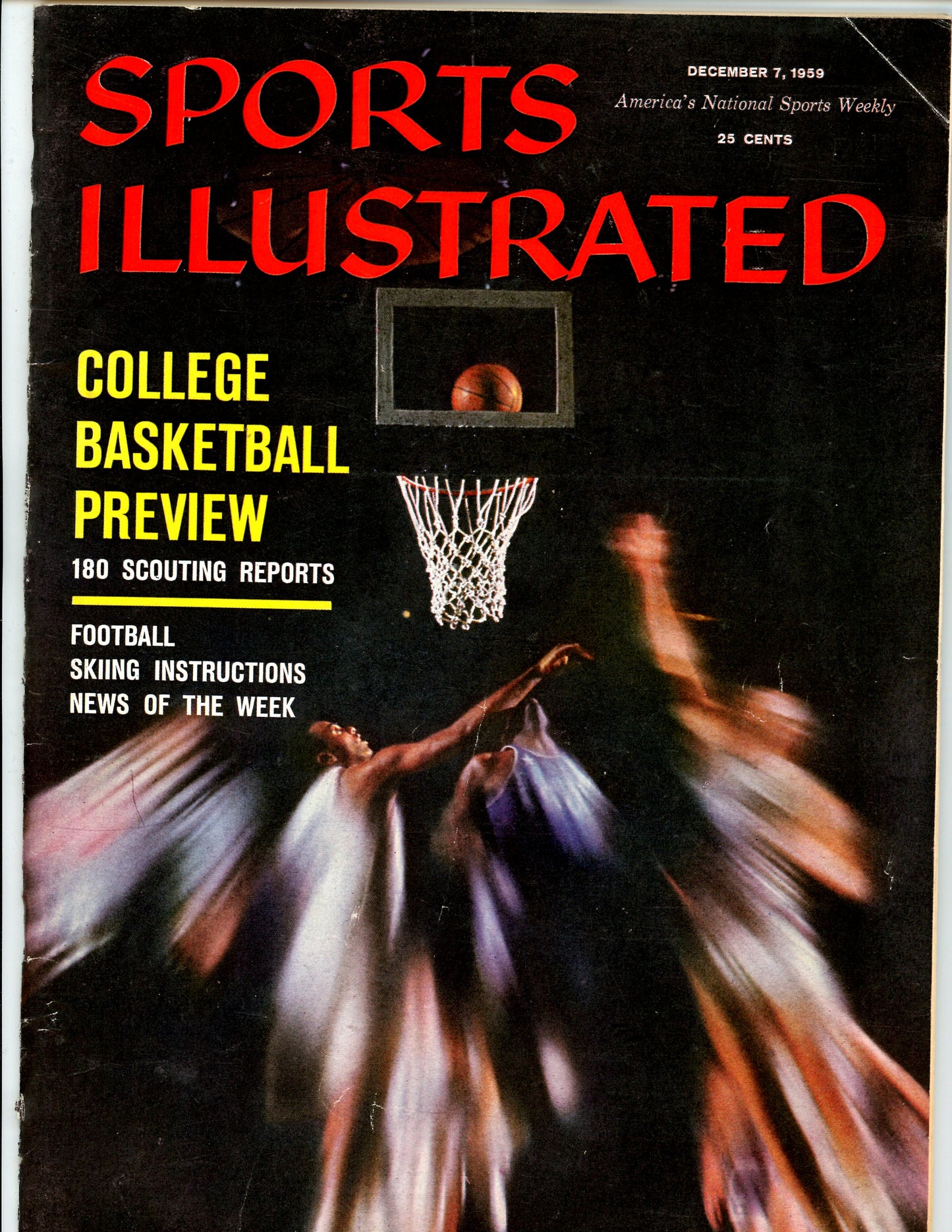Sports Illustrated Vintage Magazine Rare Newsstand Edition (December 7, 1959) College Basketball