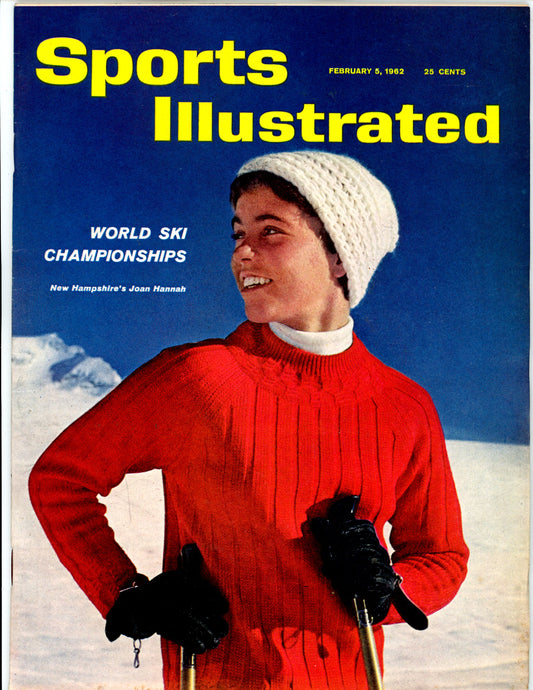 Sports Illustrated Vintage Magazine Rare Newsstand Edition (February 5, 1962) Skiing Joan Hannah