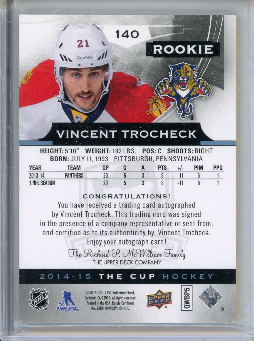 2014/15 UD The Cup Vincent Trocheck Rookie Auto Rainbow