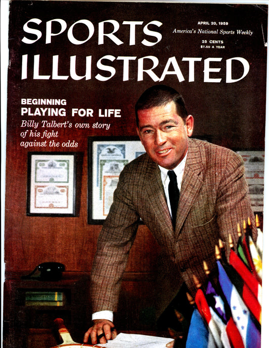 Sports Illustrated Vintage Magazine Rare Newsstand Edition (April 20, 1959) Billy Talbert