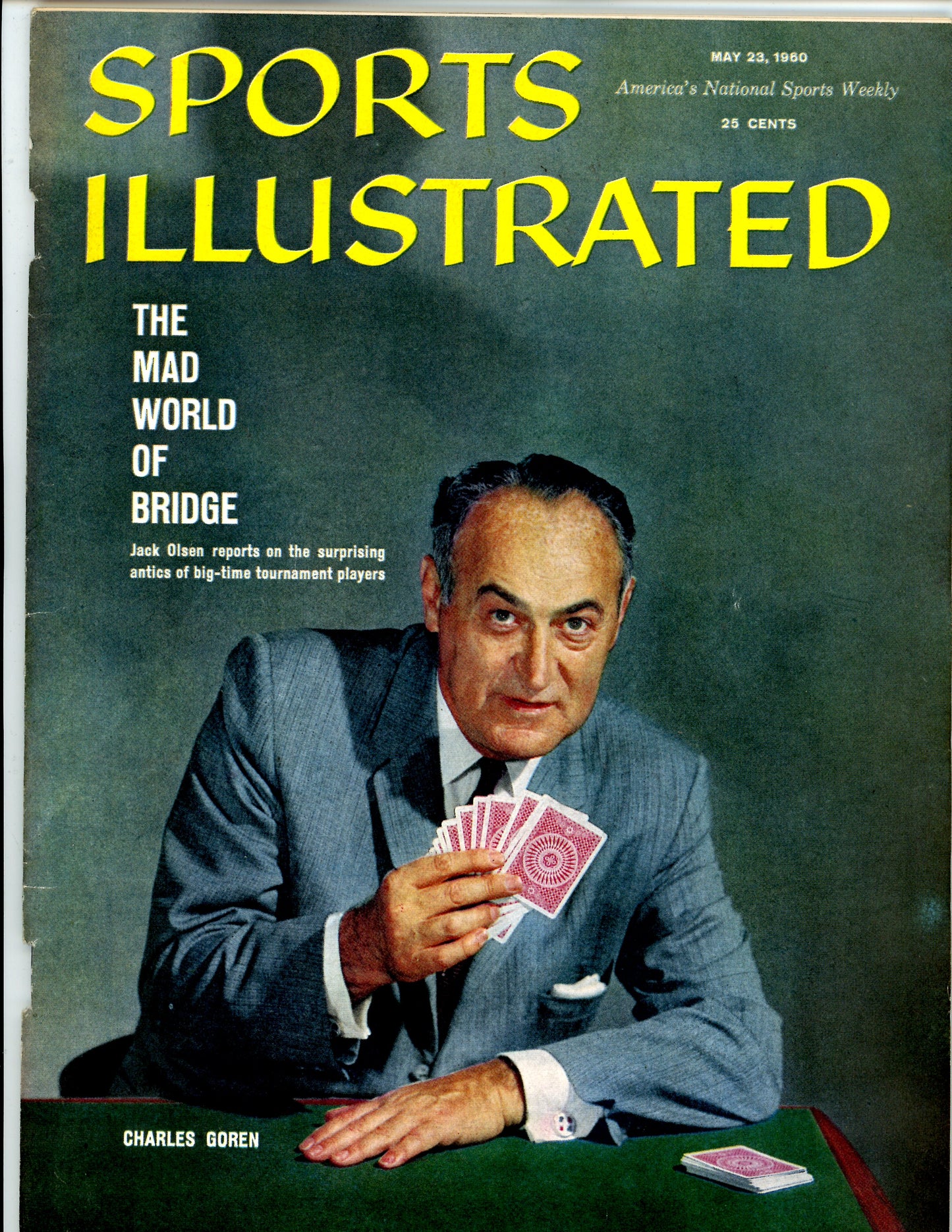Sports Illustrated Vintage Magazine Rare Newsstand Edition (May 23, 1960)Bridge, Cards
