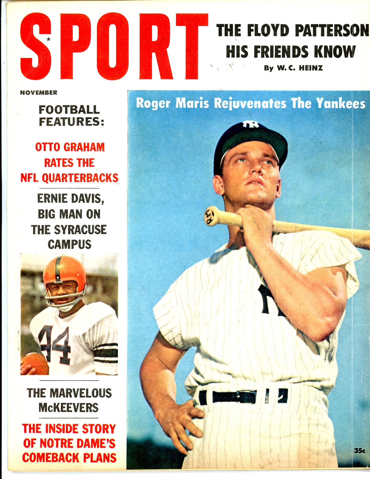 Sport Vintage Magazine Rare Newsstand Edition (November, 1960) Roger Maris