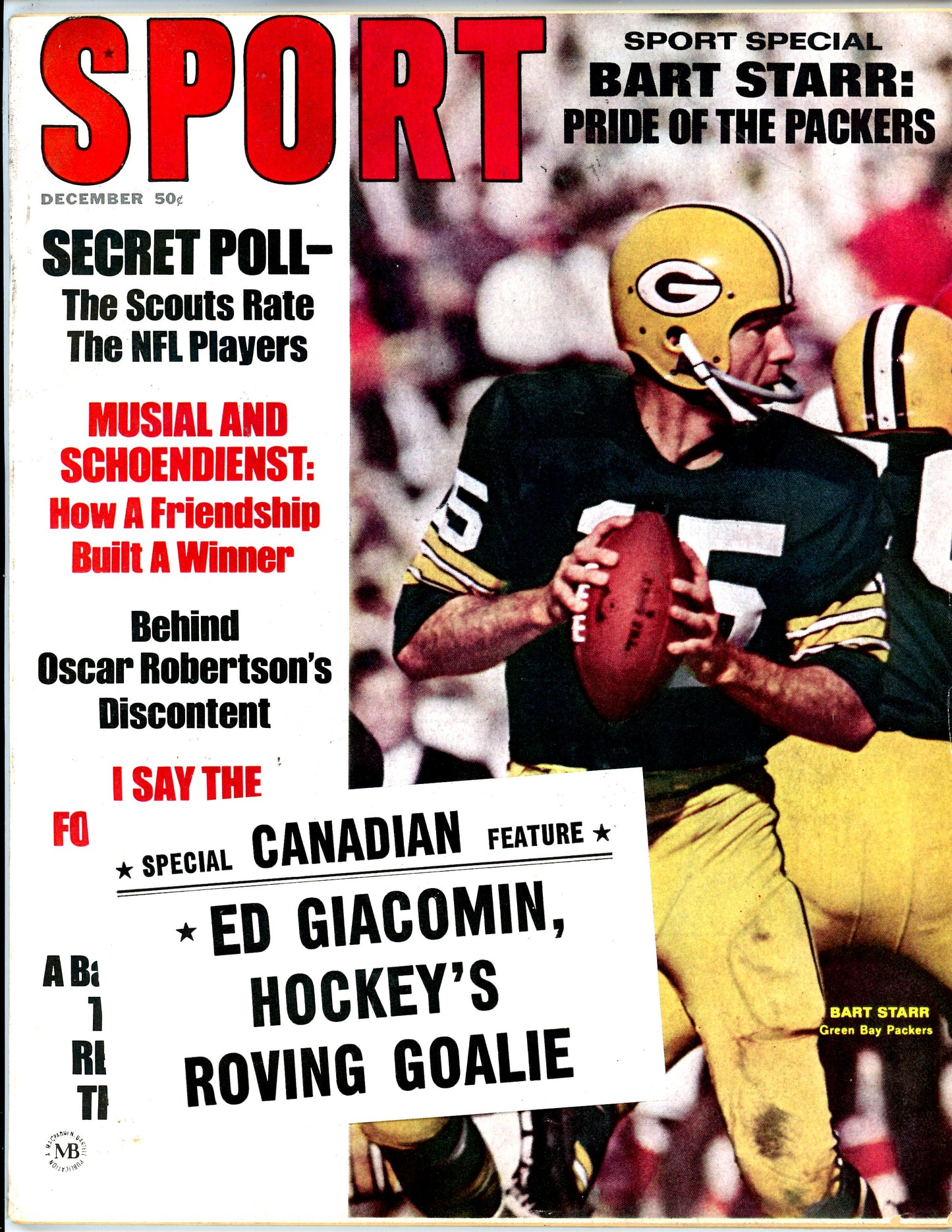 Sport Vintage Magazine Rare Newsstand Edition (December, 1967) Bart Starr