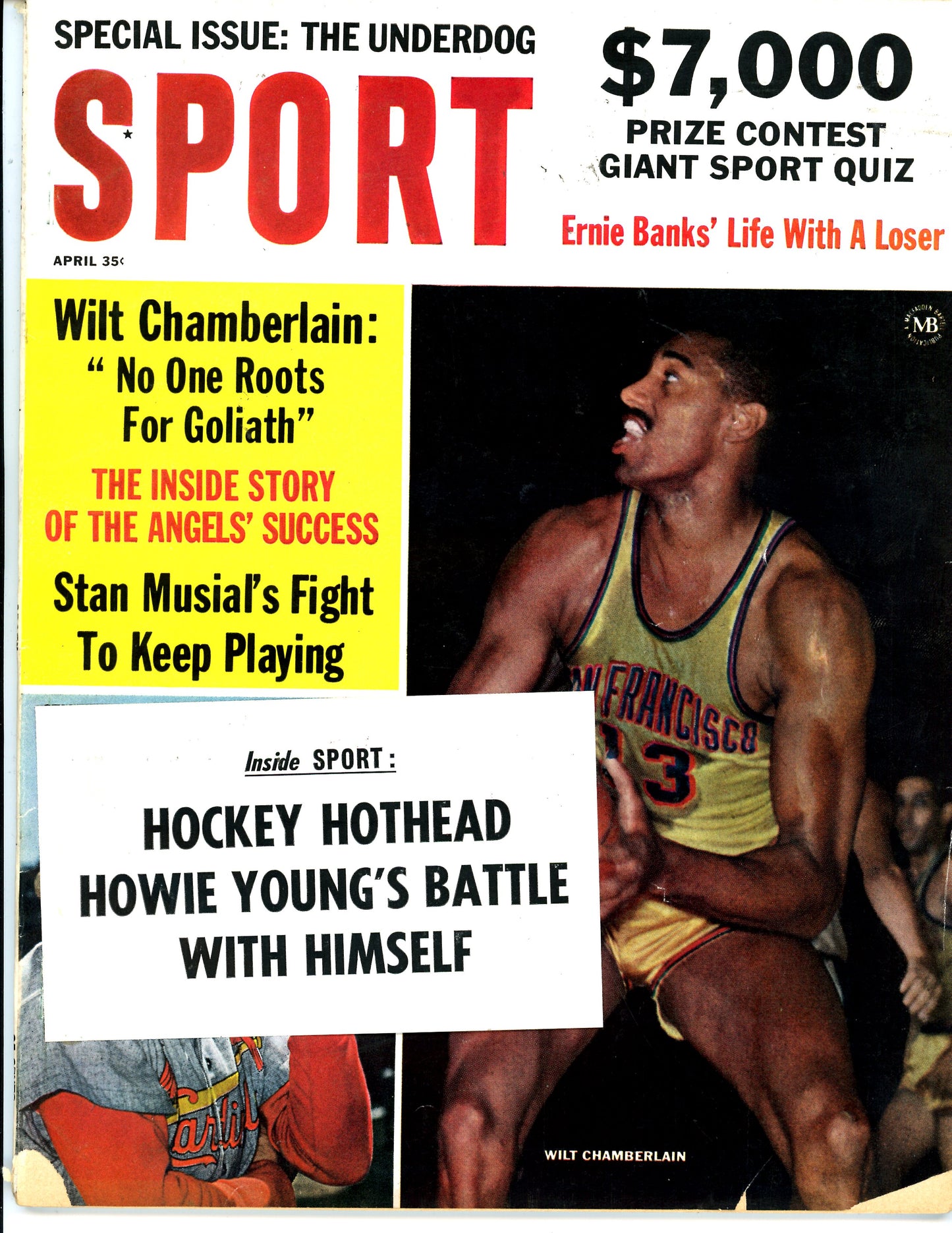 Sport Vintage Magazine Rare Newsstand Edition (April, 1963) Wilt Chamberlain