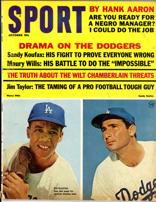 Sport Vintage Magazine Rare Newsstand Edition (October, 1965) Sandy Koufax