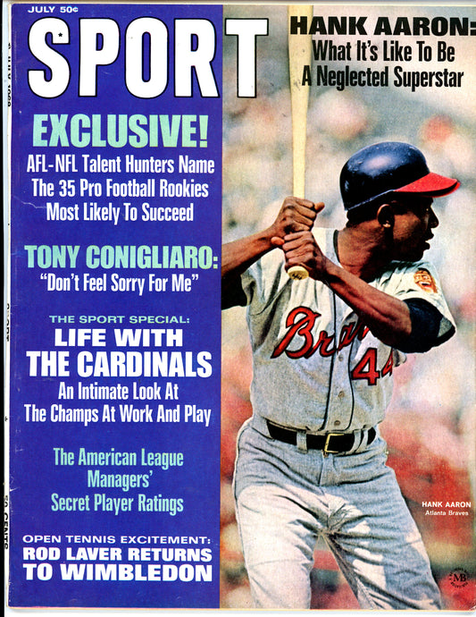 Sport Vintage Magazine Rare Newsstand Edition (July, 1968) Hank Aaron