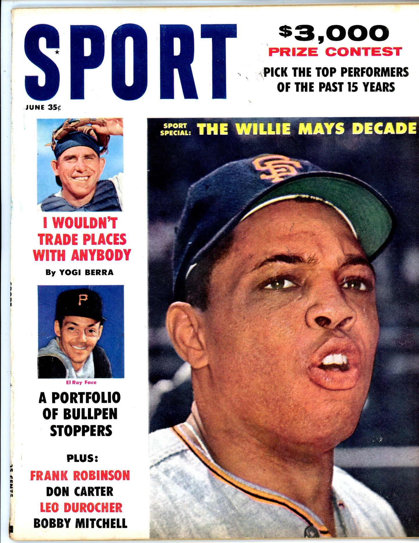 Sport Vintage Magazine Rare Newsstand Edition (June, 1961) William Mays