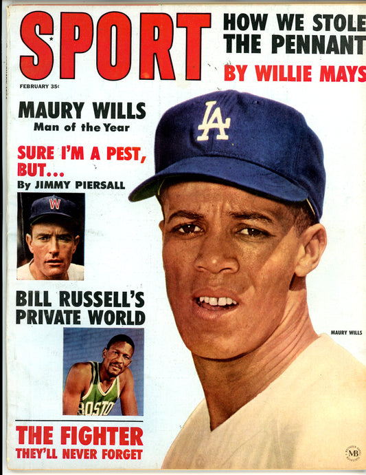 Sport Vintage Magazine Rare Newsstand Edition (February, 1963) Maury Wills