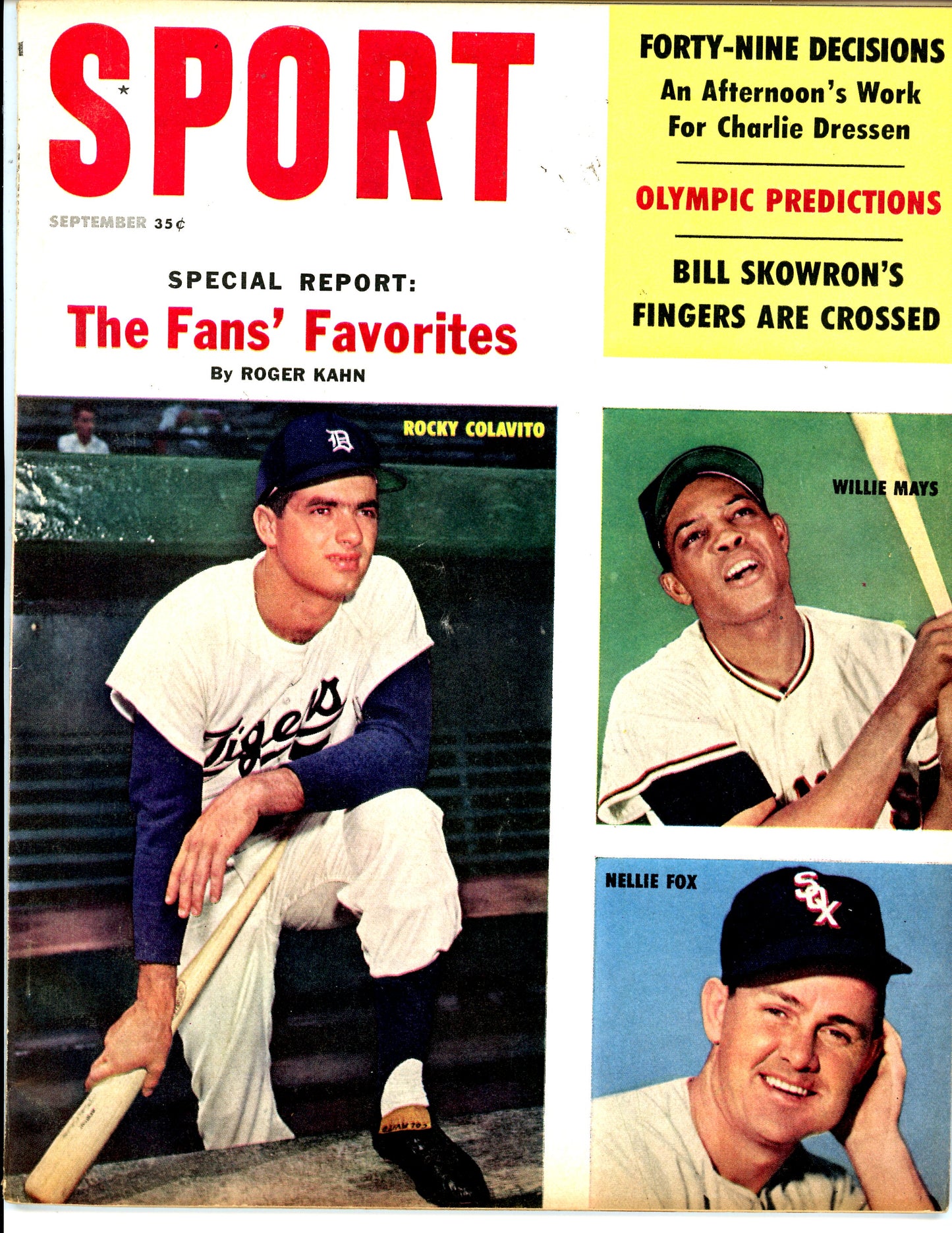 Sport Vintage Magazine Rare Newsstand Edition (September, 1960) Willie Mays