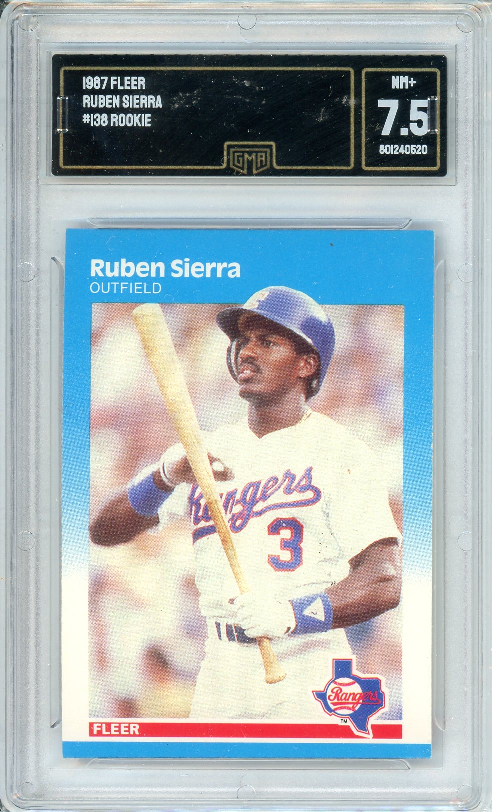 1987 Fleer Ruben Sierra #138 Rookie GMA 7.5