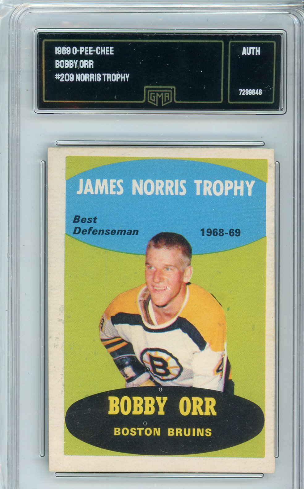 1969 O-Pee-Chee Bobby Orr #209 Norris Trophy Auth