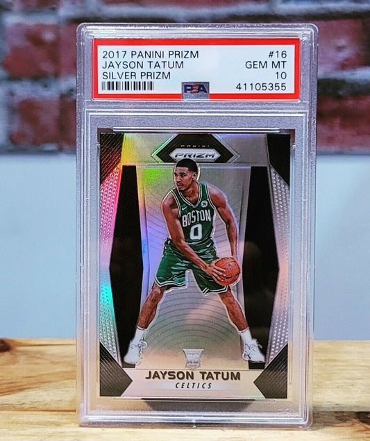 2017/18 Panini Prizm Jayson Tatum Silver RC Rookie Card #16 PSA 10 Celtics