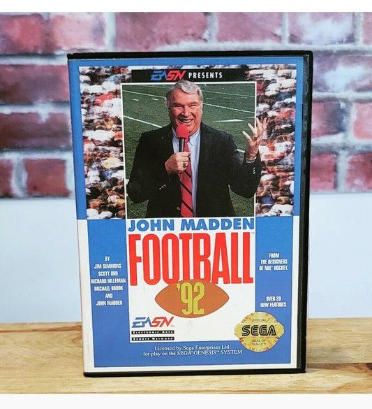 1992 Sega Genesis John Madden NFL Football Original Video Game Complete