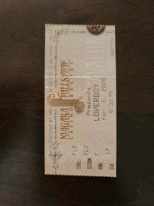 Loverboy 2005, Casino Niagara Falls Original Concert Ticket Stub