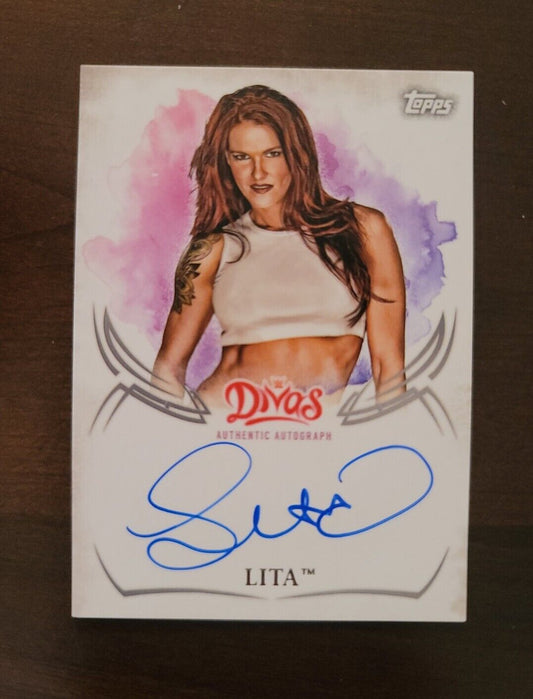 2015 Topps WWE Undisputed LITA Autograph Card Rare Short Print Insert