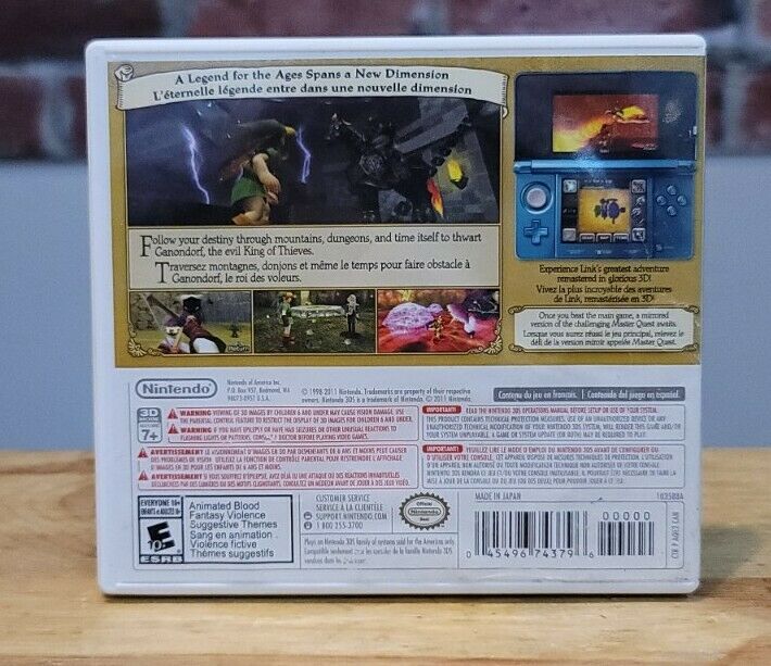 Legend Of Zelda Ocarina Of Time Nintendo 3DS Video Game Complete, Mint!