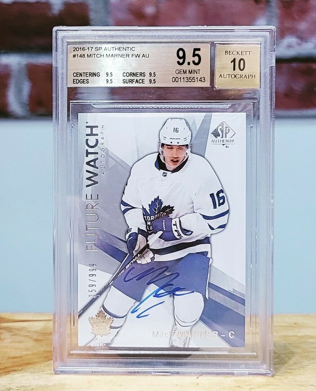2016/17 SP Authentic Mitch Marner Future Watch Auto Rookie #148 BGS 9.5 🔥🔥🔥