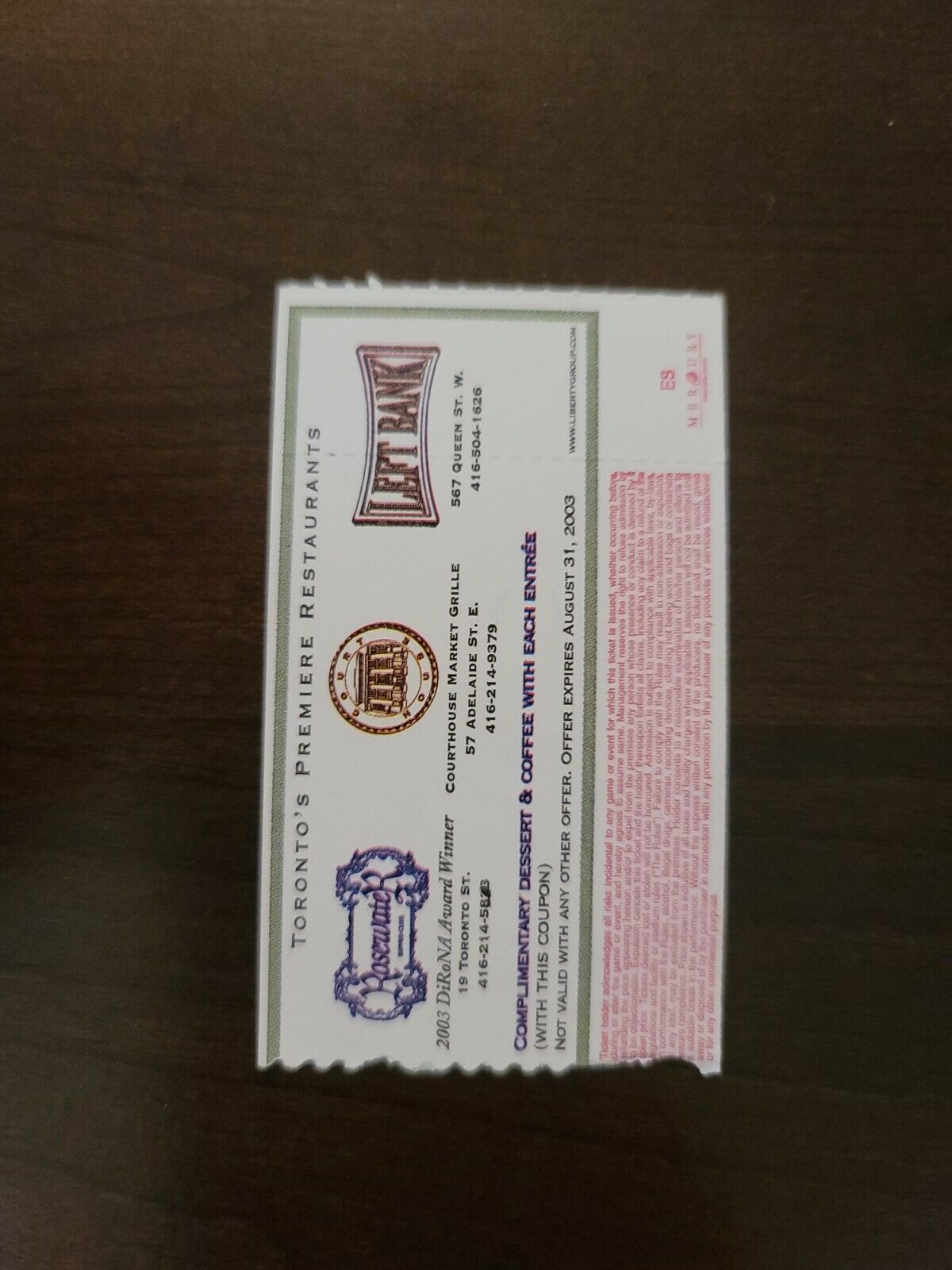 Mudvayne 2003, Toronto Kool Haus Original Concert Ticket Stub