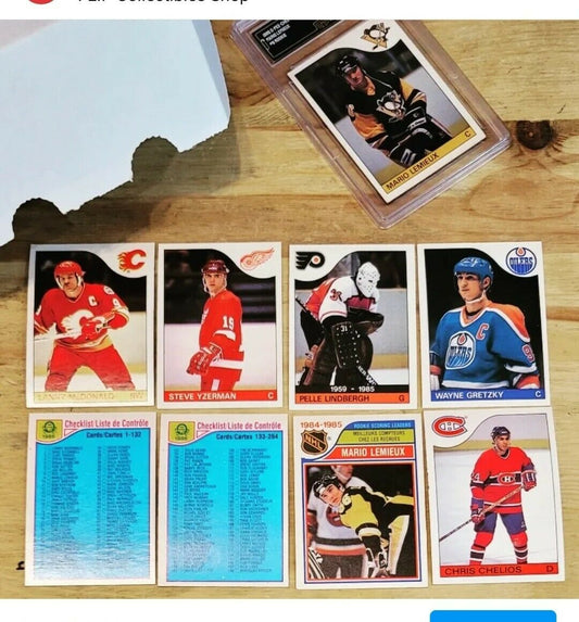 1985/86 OPC O-Pee-Chee Hockey Card Set (264 Cards) Mario Lemieux RC, Gretzky