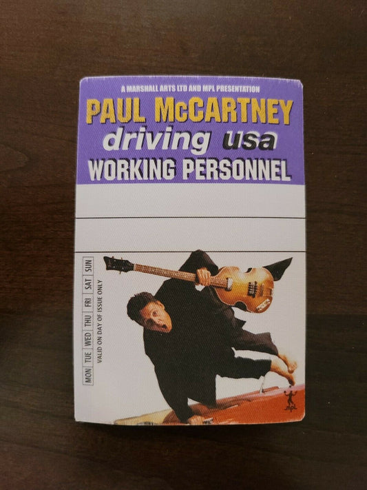 Paul McCartney 2003, Driving USA Tour All Access Backstage Pass Concert Ticket