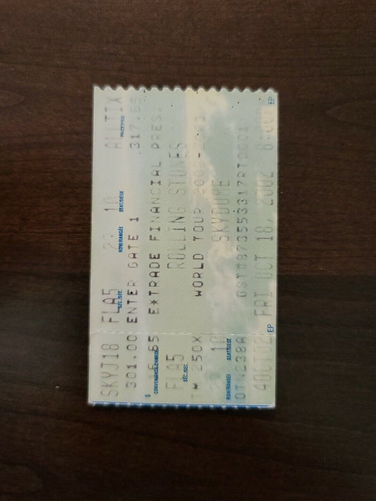 Rolling Stones 2002, Toronto Skydome Original Concert Ticket Stub