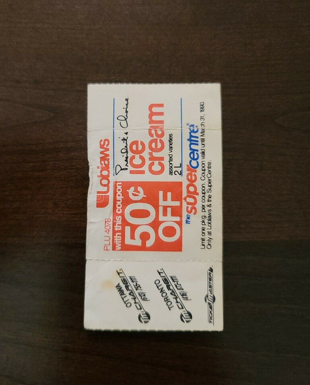 Rolling Stones 1989, Toronto CNE Stadium Original Concert Ticket Stub