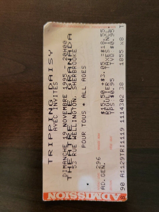 Tripping Daisy 1995, Sherbrooke Granada Theatre Original Concert Ticket Stub