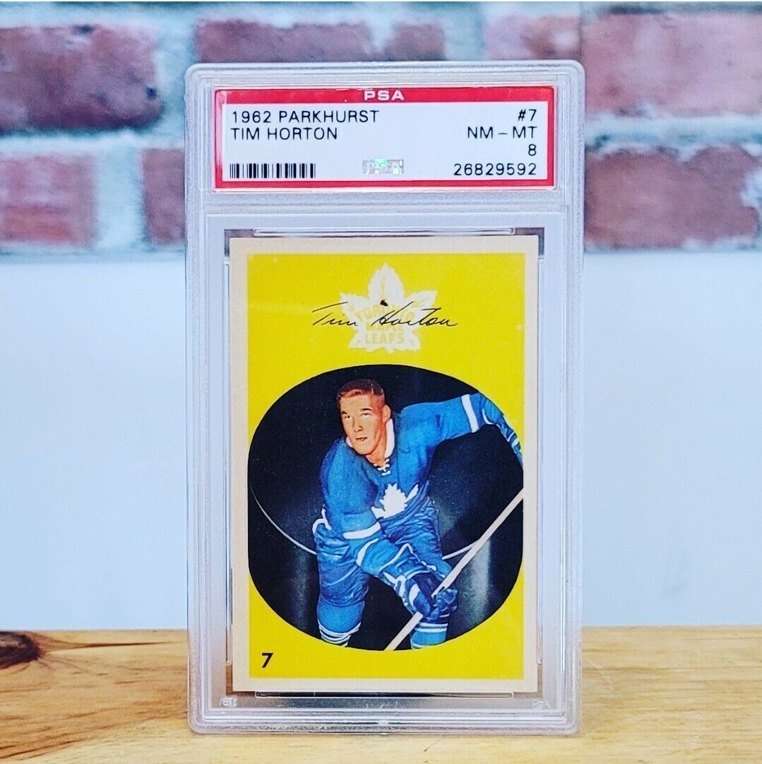 1962 Parkhurst Tim Horton Hockey Card #4 PSA 8 Razor Sharp! Toronto Maple Leafs