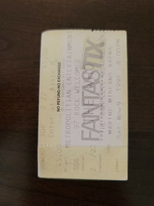 The Who 1996, Buffalo Marine Midland Arena Original Concert Ticket Stub